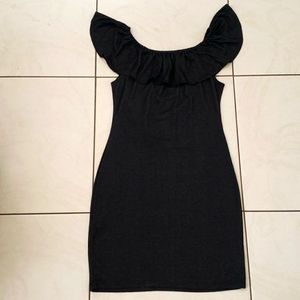 #10528-12  🔥🔥Shoulder Sleeveless Dress,Black,L.